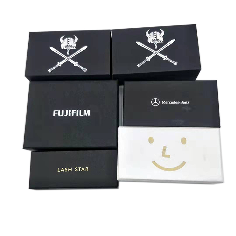 Custom fashion design small black cardboard gift lid and base box